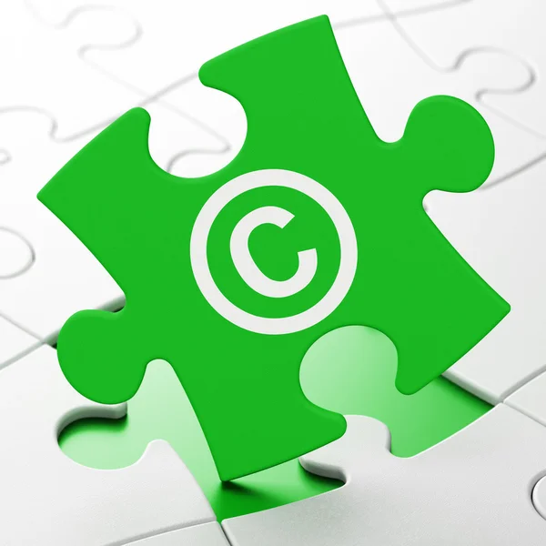 Law concept: Copyright on puzzle background — Stock Photo, Image