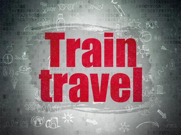 Travel concept: Train Travel on Digital Paper background — Stock Photo, Image