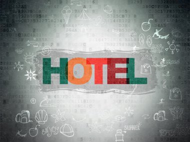 Tourism concept: Hotel on Digital Paper background