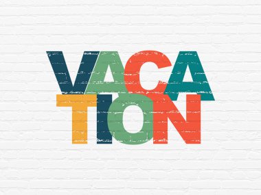 Tourism concept: Vacation on wall background
