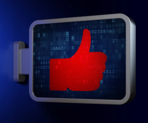 Social network concept: Thumb Up on billboard background — Zdjęcie stockowe