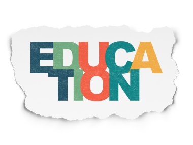Learning concept: Education on Torn Paper background