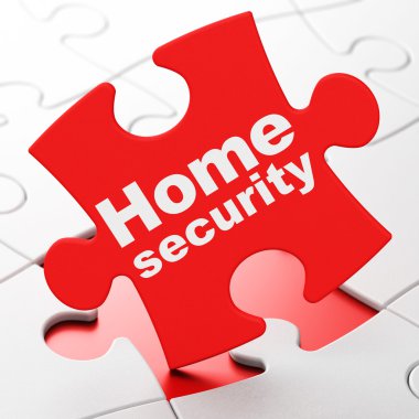 Privacy concept: Home Security on puzzle background