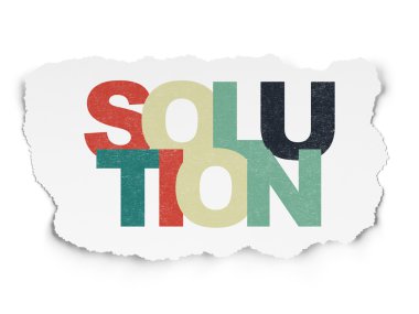 Ekonomi kavramı: çözüm yırtılmış kağıt arka plan üzerinde