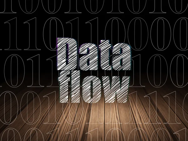 Information concept: Data Flow in grunge dark room — Zdjęcie stockowe
