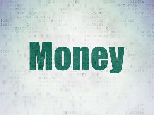 Concepto bancario: Dinero sobre fondo de papel digital — Foto de Stock