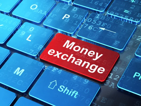 Money concept: Money Exchange on computer keyboard background — Zdjęcie stockowe