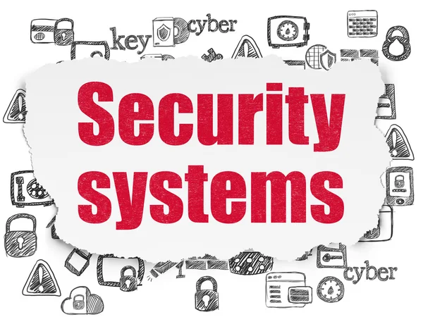 Privacy concept: Security Systems on Torn Paper background — Stock Photo, Image