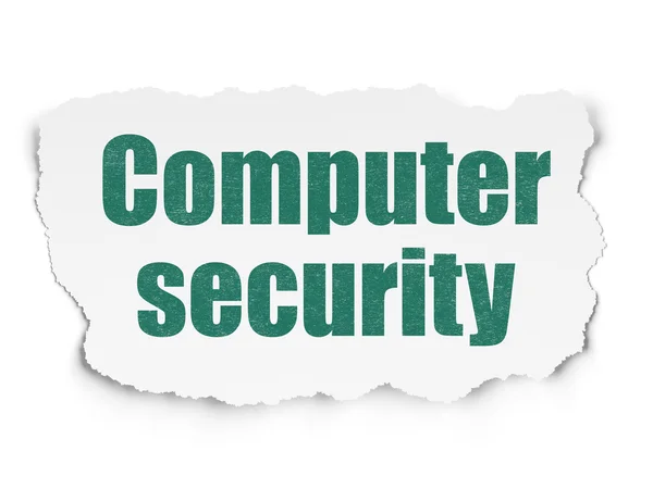 Concepto de seguridad: Seguridad informática en un fondo de papel roto — Foto de Stock