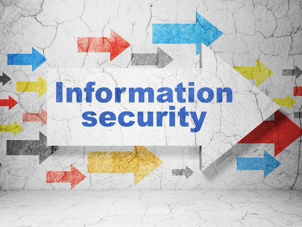 Security concept: arrow with Information Security on grunge wall background — Stock Photo, Image