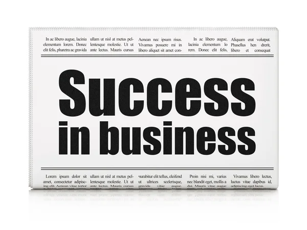 Finance concept: newspaper headline Success In business — Stock Photo, Image