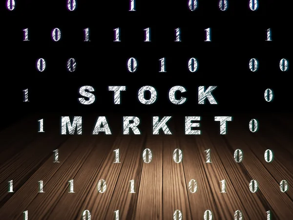 Finance concept: Stock Market in grunge dark room — Stock Photo, Image