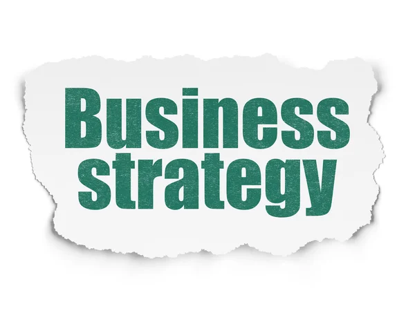 Conceito de negócio: Estratégia de negócio sobre o fundo do papel rasgado — Fotografia de Stock