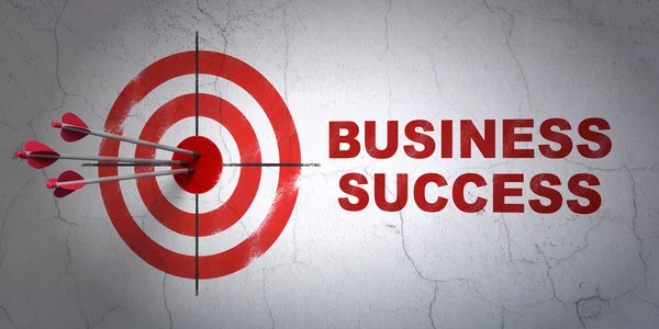 Business concept: target and Business Success on wall background — Stock Photo, Image