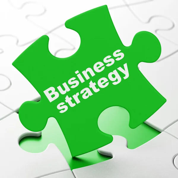 Conceito de negócio: Estratégia de negócios em fundo de quebra-cabeça — Fotografia de Stock