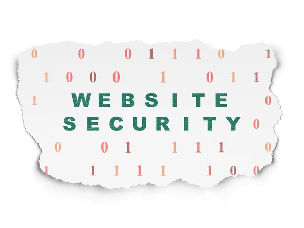 Conceito de desenvolvimento Web: Website Security on Torn Paper background — Fotografia de Stock