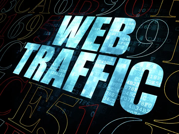 Concetto di Web design: Traffico Web su sfondo digitale — Foto Stock