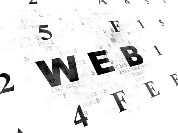 Koncepce rozvoje webu: Web na digitální pozadí — Stock fotografie