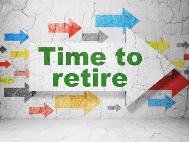 Zaman kavramı: grunge duvar arka plan için zaman emekli ile oku