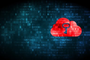 bulut teknoloji kavramı: bulut ile dijital arka plan üzerinde anahtar