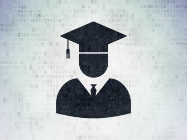 Learning concept: Student on Digital Paper background