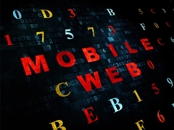 Koncepcja tworzenia stron internetowych: Mobile Web on Digital background — Zdjęcie stockowe