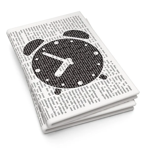 Time concept: Alarm Clock on Newspaper background — Stock Photo, Image