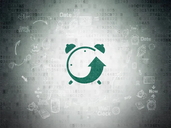 Time concept: Alarm Clock on Digital Paper background — Stok fotoğraf