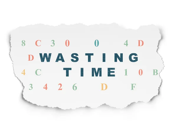 Time concept: Wasting Time on Torn Paper background — ストック写真