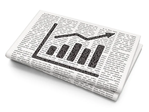 Marketing concept: Growth Graph on Newspaper background — Stockfoto