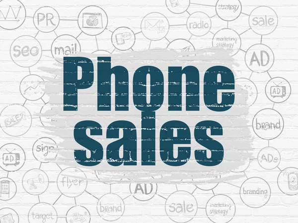 Marketing concept: Phone Sales on wall background — Stock Photo, Image