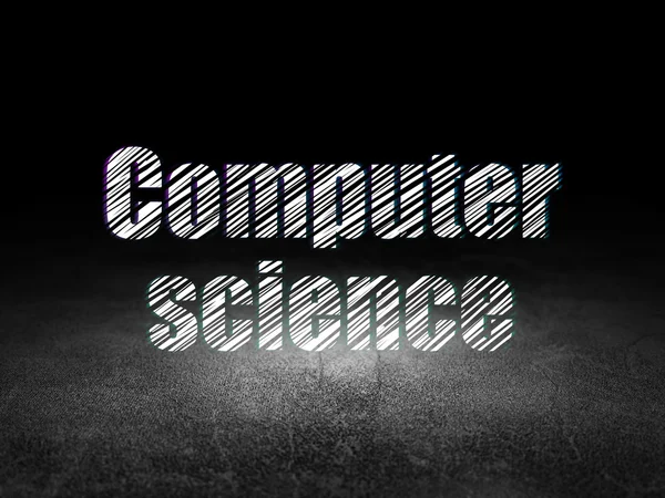 Concept scientifique : Informatique en salle noire grunge — Photo