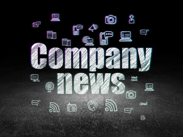 News concept: Company News in grunge dark room — Stock Photo, Image