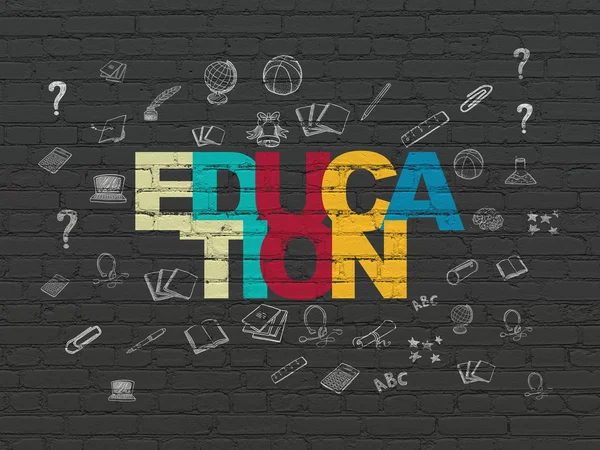 Koncepcja edukacji: Edukacja na tle ściany — Zdjęcie stockowe