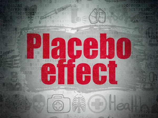 Концепція охорони здоров'я: ефект плацебо на фоні цифрового паперу — стокове фото