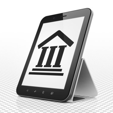 Hukuk kavramı: Adliye ekranda Tablet bilgisayarınızla