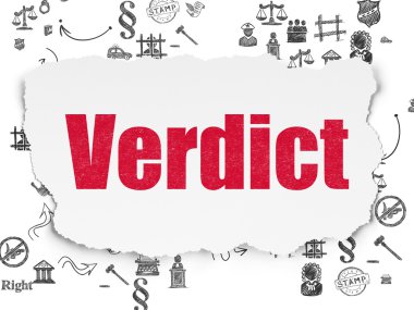 Hukuk kavramı: yırtık kağıt arka plan üzerinde karar