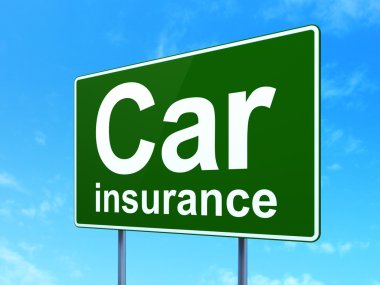 Insurance concept: Car Insurance on road sign background
