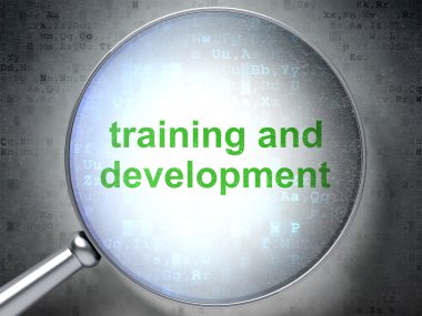 Learning concept: Training and Development with optical glass