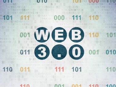 Web Tasarım: Web 3.0 dijital kağıt arka plan üzerinde