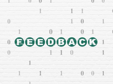 İş konsepti: Duvar arkaplanındaki geri bildirim