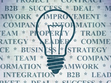 Ekonomi kavramı: ampul dijital kağıt arka plan üzerinde