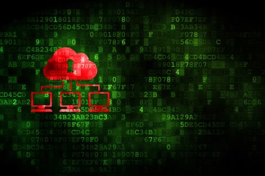 Emniyet konsepti: dijital arka plan bulut ağda