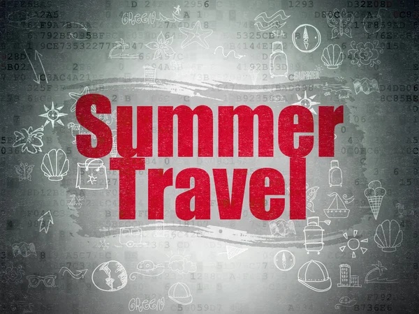 Концепція відпустки: Літня подорож на фоні цифрового паперу — стокове фото