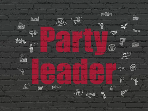 정치 개념: 벽 배경에 파티 지도자 — 스톡 사진