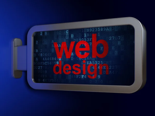 Концепция веб-дизайна: веб-дизайн на фоне рекламного щита — стоковое фото