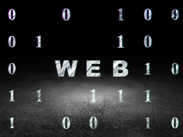 Conceito de Web design: Web no quarto escuro grunge — Fotografia de Stock
