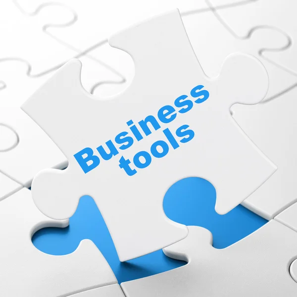 Finance concept: Business Tools on puzzle background — Stock Photo, Image