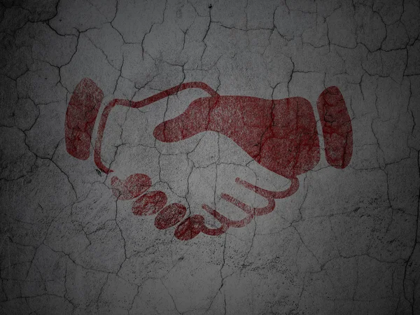 Finance concept: Handshake on grunge wall background — Stockfoto