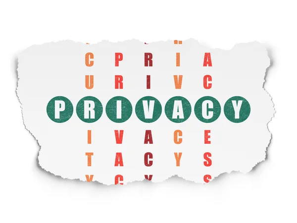 Sicherheitskonzept: Privatsphäre im Kreuzworträtsel — Stockfoto